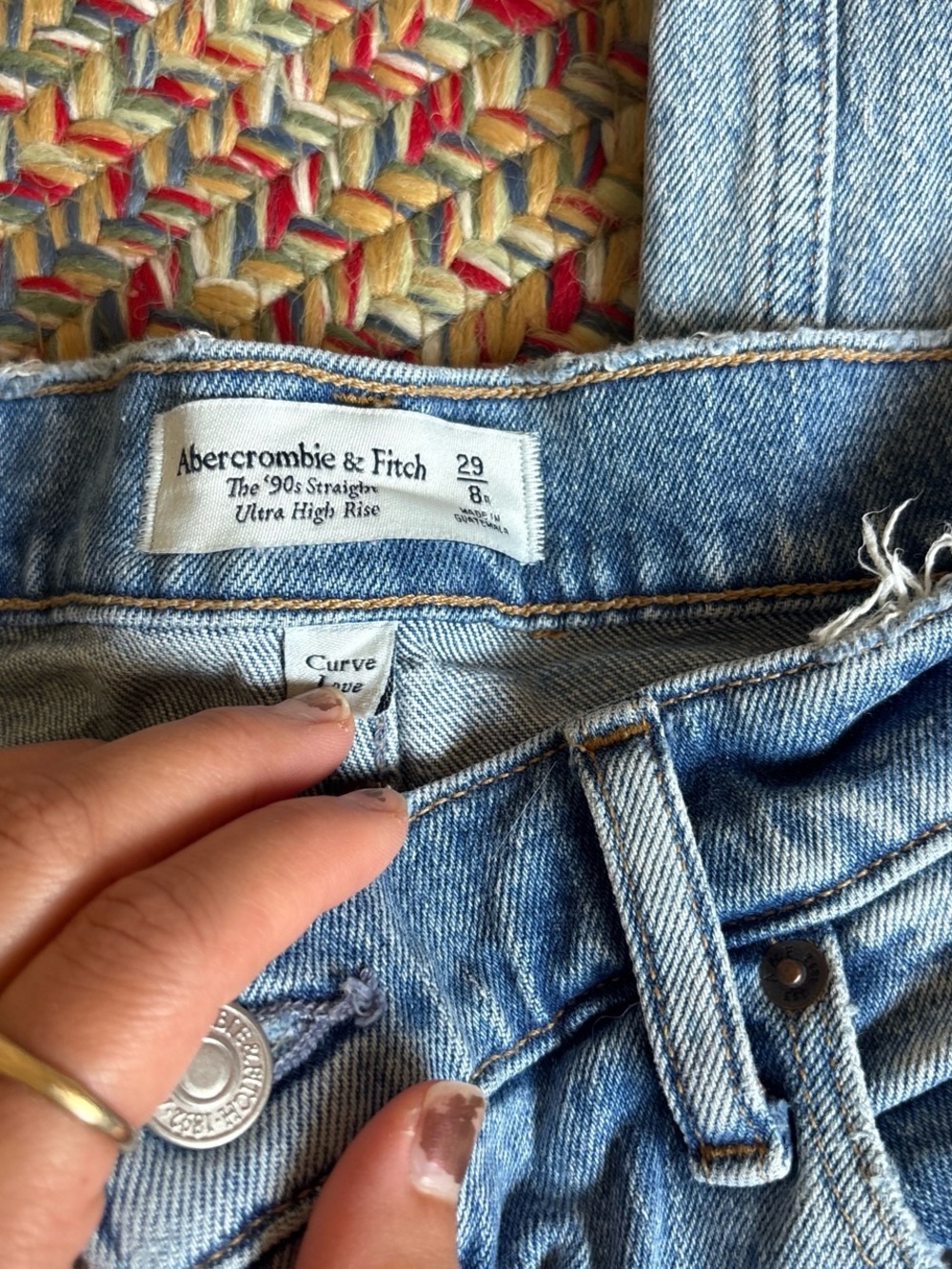 Abercrombie & Fitch Light Blue High Rise Straight Jeans